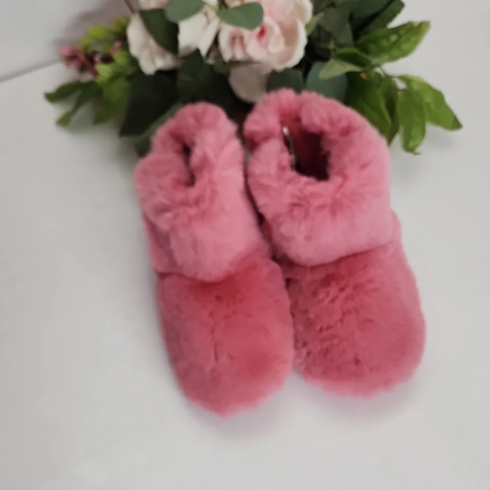 Plush Pink Fuzzy Slippers